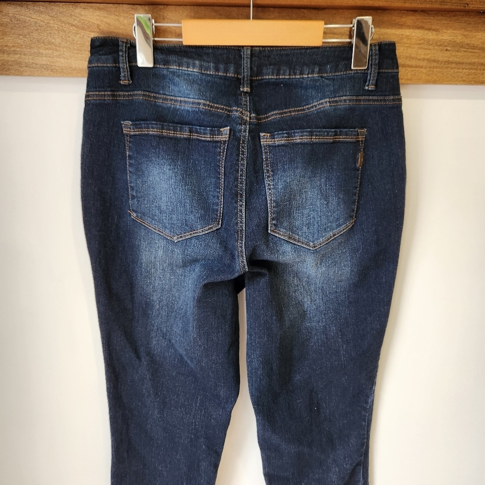 Vintage 1822 Denim Jeans Womens 14 Ankle Tapered Blue Dark Wash Stretch China - Picture 4 of 13